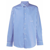 Frankie Morello Camisa listrada azul de algodão