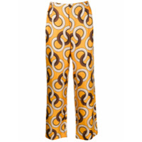 F.R.S For Restless Sleepers Calça de seda com estampa geométrica - Amarelo