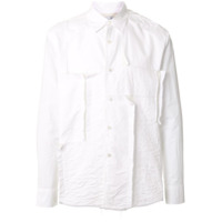Fumito Ganryu Camisa com efeito de patchwork - Branco