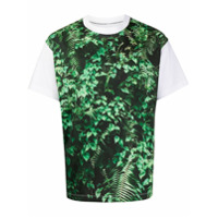 Fumito Ganryu Camiseta com estampa de folhas - Preto