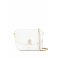 Furla Bolsa tiracolo com placa monogramada - Branco