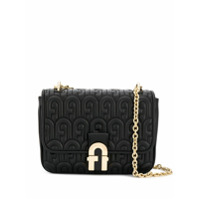 Furla Bolsa tiracolo matelassê com logo - Preto