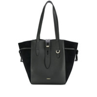 Furla Bolsa tote de couro com contraste - Preto