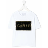 Gaelle Paris Kids Camiseta com logo de paetês - Branco