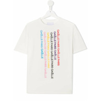 Gaelle Paris Kids Camiseta mangas curtas de algodão com estampa de logo - Branco