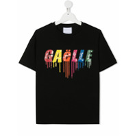 Gaelle Paris Kids Camiseta mangas curtas de algodão com estampa de logo - Preto