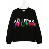 Gaelle Paris Kids Moletom com aplicação de plumas - Preto