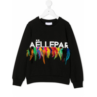 Gaelle Paris Kids Moletom com aplicação de plumas - Preto