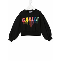 Gaelle Paris Kids Moletom com estampa de logo - Preto