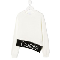 Gaelle Paris Kids Suéter mangas longas com logo - Branco