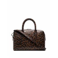 GANNI Bolsa de couro com estampa de leopardo - Marrom