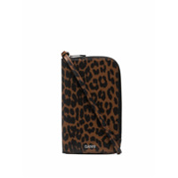 GANNI Bolsa transversal com estampa de leopardo - Marrom
