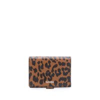 GANNI Carteira com estampa de leopardo - Marrom