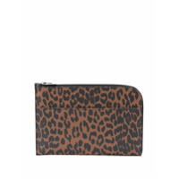 GANNI Clutch com estampa de leopardo - Marrom