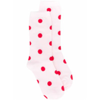 GANNI Par de meias com estampa de poás - Rosa