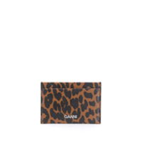 GANNI Porta-cartões com estampa de leopardo - Marrom