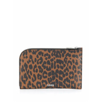 GANNI Porta-cartões com estampa de leopardo - Marrom