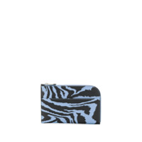 GANNI Porta-moedas curvado com estampa de zebra - Azul