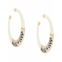 Gas Bijoux Par de brincos de argola Lodge de ráfia - Neutro