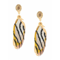 Gas Bijoux Par de brincos Sao com plumas - Dourado