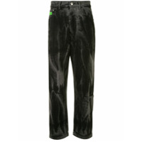 Gcds Calça jeans reta com efeito manchado - Preto