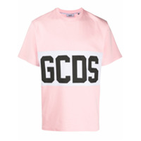 Gcds Camiseta color block com estampa de logo - Rosa