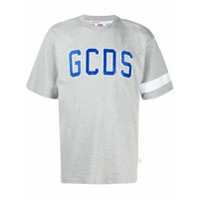 Gcds Camiseta decote careca com logo bordado - Cinza