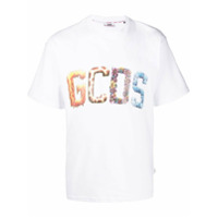 Gcds Camiseta decote careca com logo - Branco