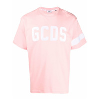 Gcds Camiseta gola redonda com logo bordado - Rosa