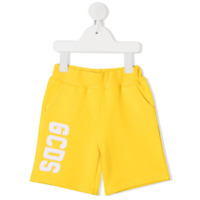 Gcds Kids Bermuda com logo bordado - Amarelo
