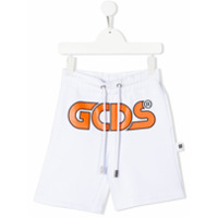 Gcds Kids Bermuda esportiva com estampa de logo - Branco