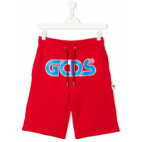 Gcds Kids Bermuda esportiva com estampa de logo - Vermelho