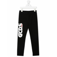 Gcds Kids Calça esportiva com estampa de logo - Preto