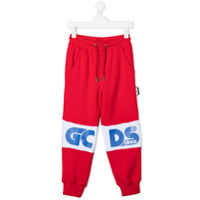 Gcds Kids Calça esportiva com estampa de logo - Vermelho