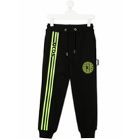 Gcds Kids Calça esportiva com listras na lateral - Preto