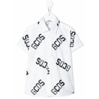 Gcds Kids Camisa com estampa de logo metálico - Branco