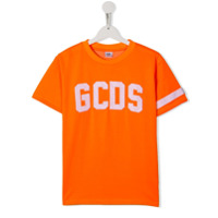 Gcds Kids Camiseta com bordado de logo - Laranja