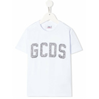 Gcds Kids Camiseta com estampa de logo com brilho - Branco
