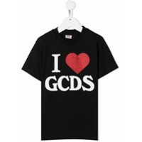 Gcds Kids Camiseta com estampa de logo - Preto