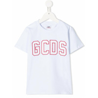 Gcds Kids Camiseta com logo bordado - Branco