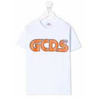 Gcds Kids Camiseta de algodão com estampa de logo - Branco