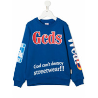 Gcds Kids Camiseta de algodão com estampa gráfica - Azul