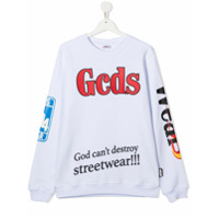 Gcds Kids Camiseta de algodão com estampa gráfica - Branco