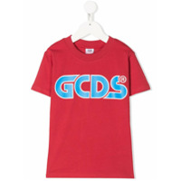 Gcds Kids Camiseta decote careca com estampa de logo - Vermelho