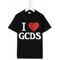 Gcds Kids Camiseta decote careca com estampa grÃ¡fica - Preto
