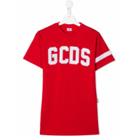 Gcds Kids Camiseta decote careca com patch de logo - Vermelho