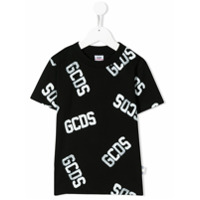 Gcds Kids Camiseta mangas curtas com estampa de logo - Preto