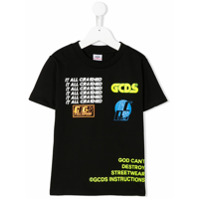Gcds Kids Camiseta mangas curtas com estampa de logo - Preto