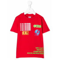Gcds Kids Camiseta mangas curtas com estampa de logo - Vermelho