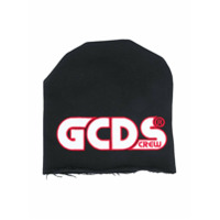 Gcds Kids Gorro de algodão com estampa de logo - Preto